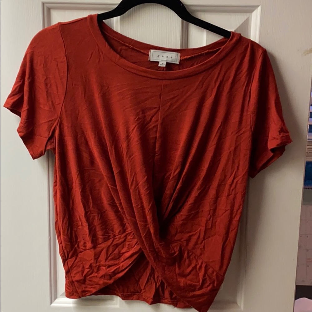 Rust colored tied top